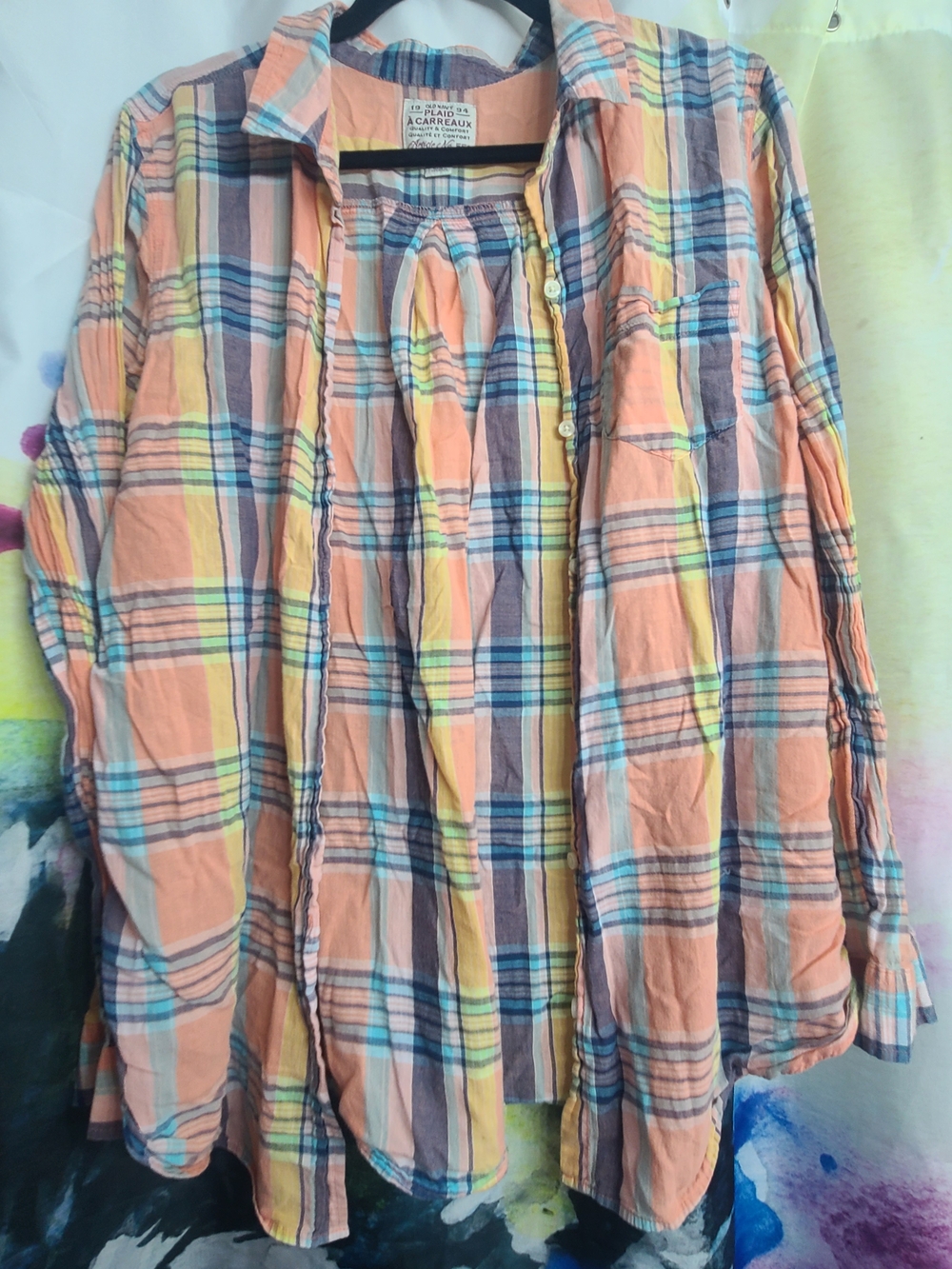 Women's Summer Plaid Button-Front Shirt